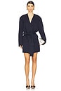 view 1 of 3 Long Coat in Navy Blue