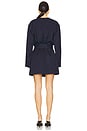 view 3 of 3 Long Coat in Navy Blue