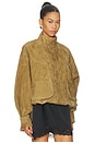 view 3 of 6 Suede Bomber Jacket in Sand