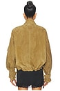 view 4 of 6 Suede Bomber Jacket in Sand