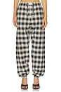 view 1 of 6 Long Check Pant in Sand & Black