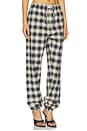 view 2 of 6 Long Check Pant in Sand & Black