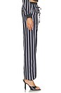 view 2 of 6 Striped Poplin Pant in White & Navy Blue