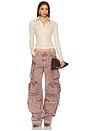 view 5 of 6 Wide Leg Cargo Pant in Washed Mauve