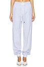 view 1 of 6 Slouch Pant in White & Navy Blue