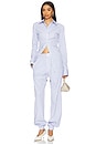 view 5 of 6 Slouch Pant in White & Navy Blue