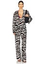 view 5 of 6 Zebra Printed Long Pant in White & Black
