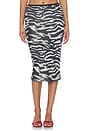 view 1 of 6 Midi Zebra Skirt in White & Black