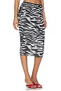 view 2 of 6 Midi Zebra Skirt in White & Black