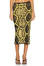view 1 of 6 Python Midi Skirt in Yellow & Black