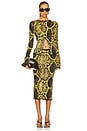 view 5 of 6 Python Midi Skirt in Yellow & Black