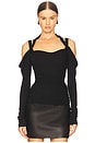 view 1 of 5 Cold Shoulder Top in Black