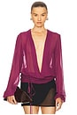 view 1 of 4 Deep V Blouse in Plum