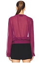 view 3 of 4 Deep V Blouse in Plum