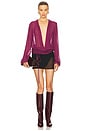 view 4 of 4 Deep V Blouse in Plum