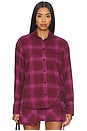view 1 of 5 Check Shirt in Burgundy