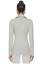 view 3 of 5 Long Sleeve Lapel Top in Melange Grey