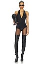 view 5 of 6 Deep V Bodysuit in Black
