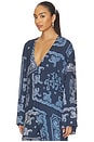 view 3 of 5 Paisley Blouse in Degrade Blue
