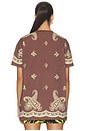 view 3 of 4 Paisley T-Shirt in Dark Brown & Yellow
