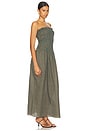 view 2 of 4 Ruched Strapless Maxi Dress in Pine Check