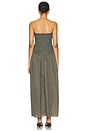view 3 of 4 Ruched Strapless Maxi Dress in Pine Check