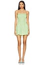 view 1 of 4 Strapless Ruched Mini Dress in Citrus Plaid