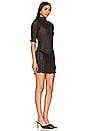 view 2 of 3 Ruched Silk Mini Dress in Black