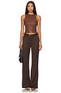 view 5 of 6 PANTALON TAILLE HAUTE in Chocolate