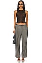 view 5 of 6 Tailored Wool Pant in Taupe Pinstripe