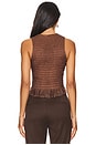 view 3 of 4 Ruched Silk Tank in Chocolate