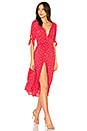 view 1 of 3 Daphne Tie Sleeve Dress in Red