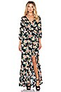 view 1 of 3 Wandering Willow Wrap Maxi Dress in Black Boho Blooms Floral