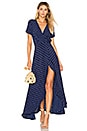 view 1 of 3 Lily Wrap Maxi Dress Classic Polka Dot in Navy Blue