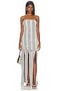 view 1 of 4 VESTIDO VIRGINIA  in Navy Background & Ecru Thread