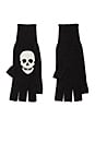 view 1 of 2 Skull Fingerless Gloves in Black/Winter White in Black & Winter White