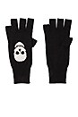 view 2 of 2 Skull Fingerless Gloves in Black/Winter White in Black & Winter White