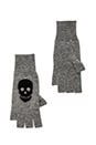view 1 of 1 Skull Fingerless Gloves in Cement & Black