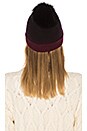 view 2 of 3 Pom Pom Beanie in Port & Black