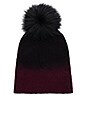 view 3 of 3 Pom Pom Beanie in Port & Black