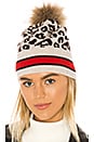 view 1 of 3 Sporty Leopard Pom Pom Hat in Mojave, Mocha & Black