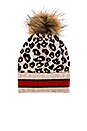 view 3 of 3 Sporty Leopard Pom Pom Hat in Mojave, Mocha & Black