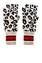 view 1 of 2 Sporty Athletic Leopard Fingerless Gloves in Mojave, Mocha & Black