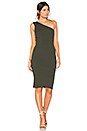 view 2 of 3 One Shoulder Dress in Olive Drab