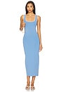 view 1 of 3 Bodycon Square Neck Dress in Periwinkle & White