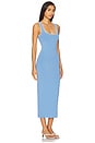 view 2 of 3 Bodycon Square Neck Dress in Periwinkle & White