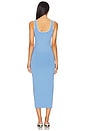 view 3 of 3 Bodycon Square Neck Dress in Periwinkle & White