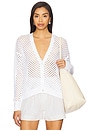 view 1 of 4 Solid Mesh Cardigan in Bleach White