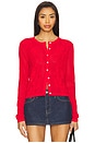 view 1 of 4 Long Sleeve Mesh Cardigan in Maraschino