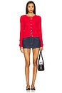 view 4 of 4 Long Sleeve Mesh Cardigan in Maraschino